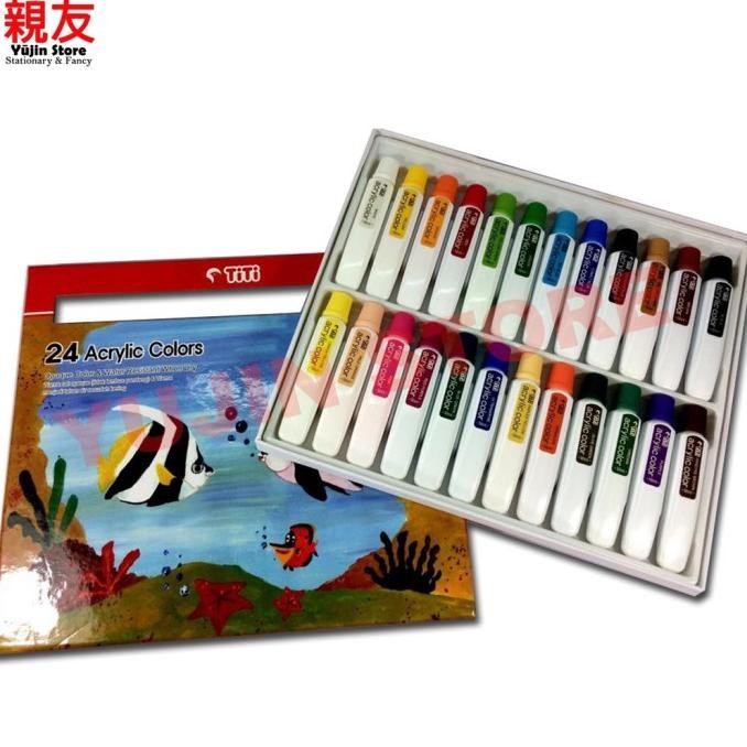 

Baru Set 24 Warna Cat Akrilik Titi Acrylic Paint Premium