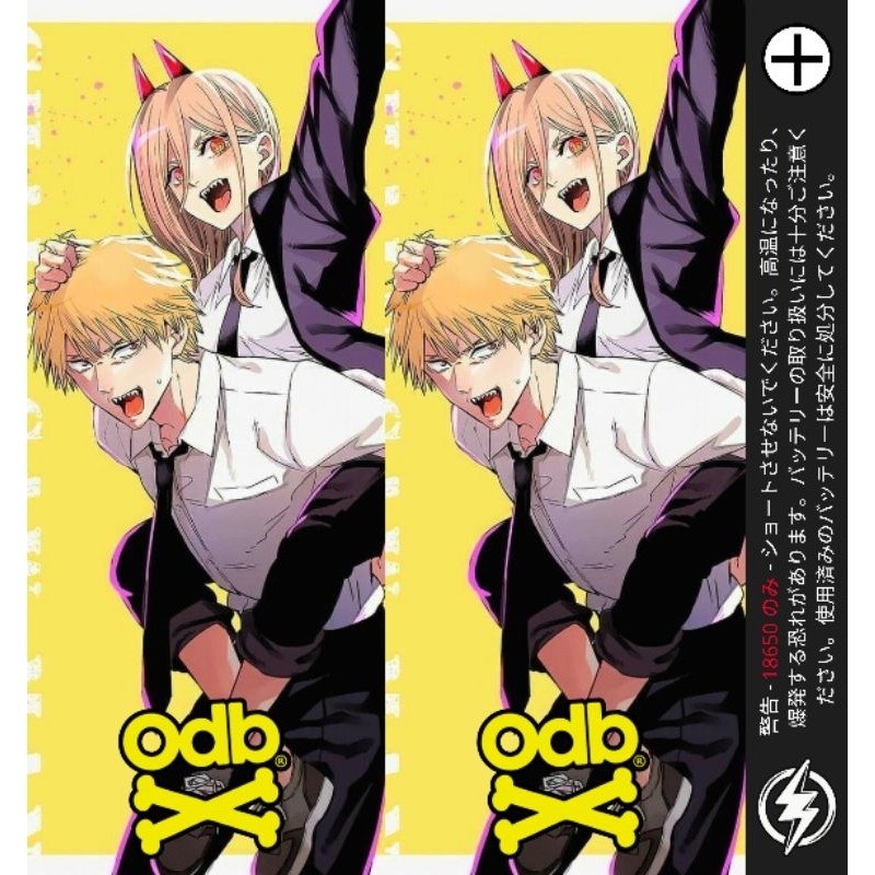 

*PromoGet2* Holdingskyy Stiker Wrap Baterai 18650 Anime Chainsaw Man Untuk Melindungi Dan Mempercantik Battery 25 Stiker Garskin HP/Case Custom COD