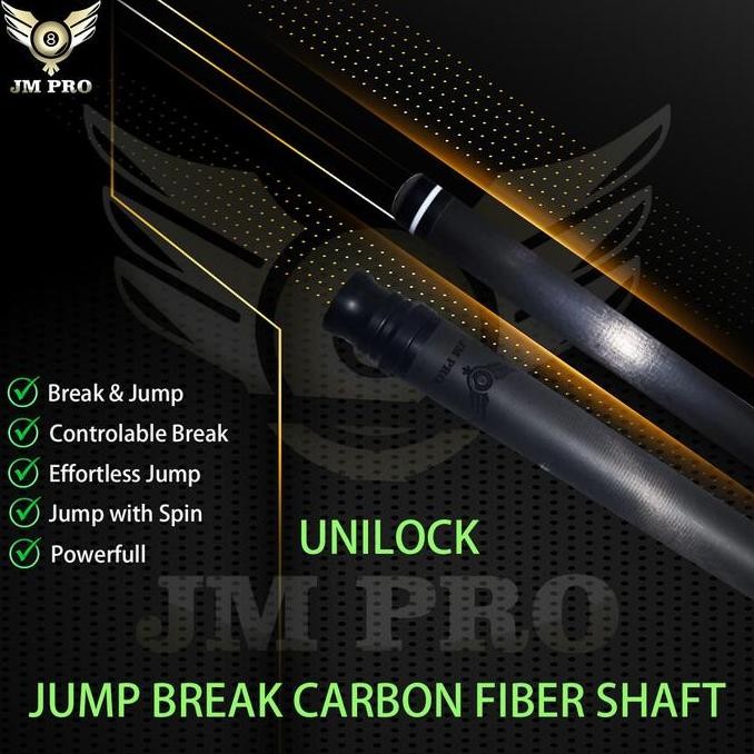 Murah JM PRO Shaft Jump Break Carbon Billiard Unilock Shaft Carbon Jump Break Non COD
