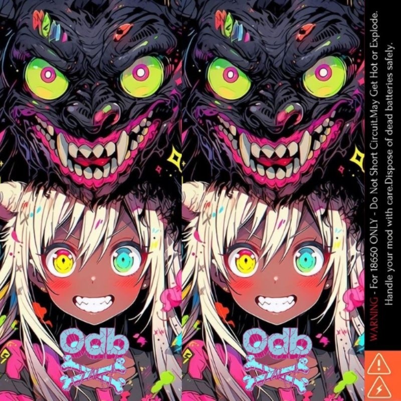 

*PromoGet2* Jaka Stiker Wrap Baterai 18650 Odbest Anime Colorful Art Untuk Melindungxi Dan Mempercantik Battery Odb 68 Stiker Garskin HP/Case Custom COD