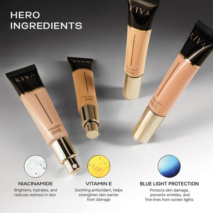 Murah KIVA Flawless Illuminating Foundation - Matte Oil Control Ringan Liquid Foundation SPF 39 PA++