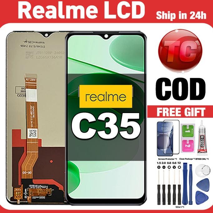 Original LCD REALME C35 fullset ori asli Layar hp touchscreen Sentuh Versi Tinggi COD SAMD