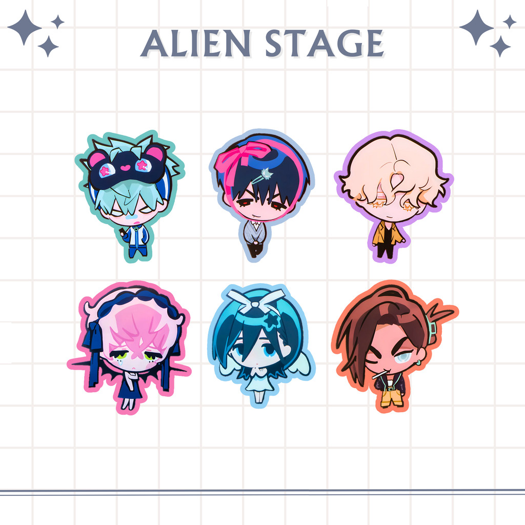 

GLITTERY STICKER ALIEN STAGE ALNST | CHIBI STICKER ALIENSTAGE | STIKER LAMINASI DOFF GLITTER