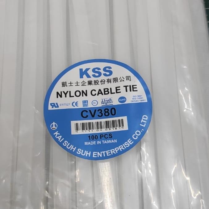 

KSS CV380 cv-380 kabel ties 38cm x 7.6mm murah hitam putih ready