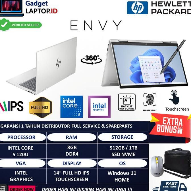 Laptop 2in1 Hp Envy x360 14 Intel Core 5 120U 8GB 1TB Full HD IPS Touchscreen SAMD