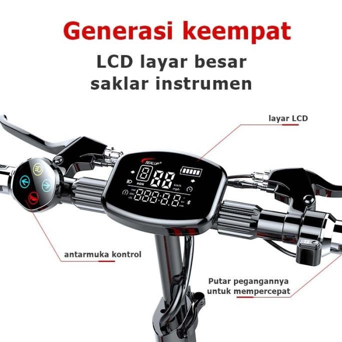 Electric Scooter SEALUP Q13 Skuter listrik dewasa 48V 11 inch ban tubeless Kursi orang tua-anak otop