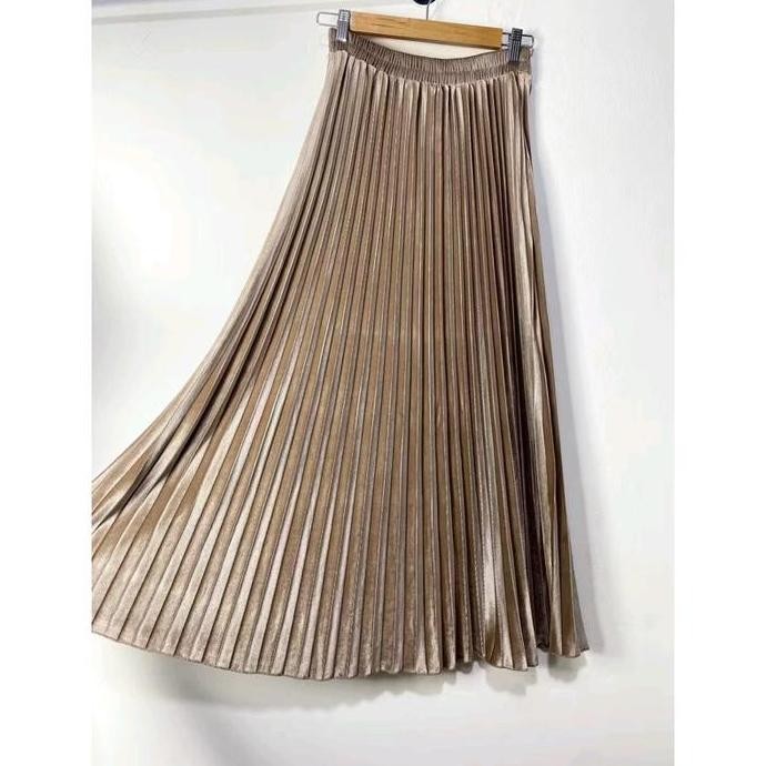 Diskon!! Rok Plisket Beludru Velvet Premium / Rok Beludru Velvet / Rok Plisket Skirt Beludru