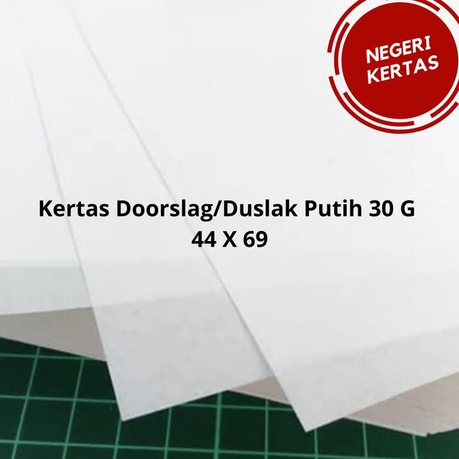 TERBARU - KERTAS DOORSLAG/DUSLAK PUTIH 30 GSM 44X69CM