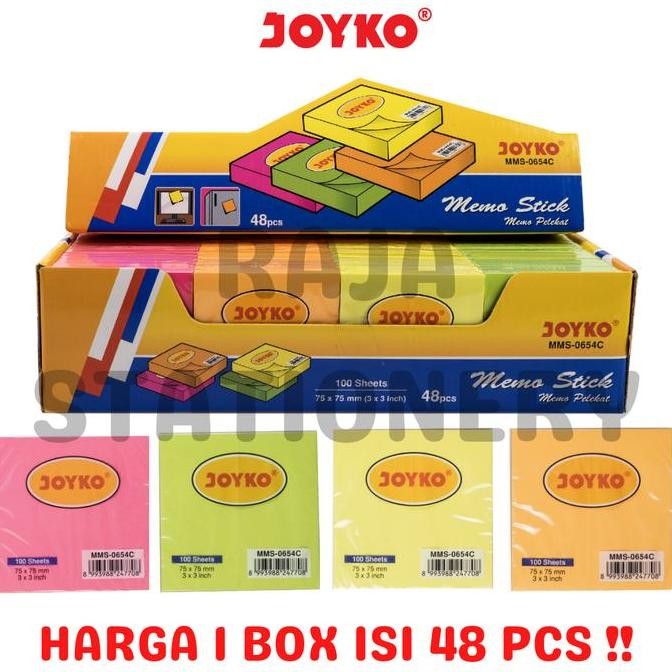 

TERMURAH - JOYKO MEMO STICK KERTAS MEMO TEMPEL CATATAN NOTE MMS-0654C BOX [48PCS]