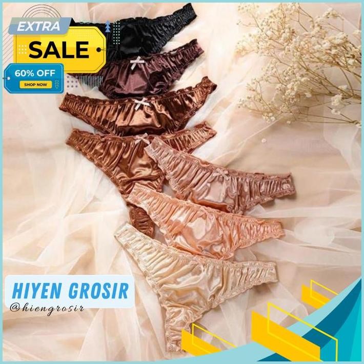 THONGS WANITA FULL SATIN SHINY MENGKILAP LICIN WOMEN PANTY CELANA DALAM PEREMPUAN G STRING CEWE GRAT