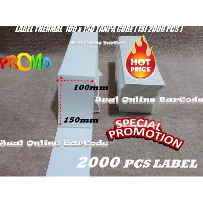 

TERBARU - Label Barcode 100X150 Kertas Sticker Thermal 100 x 150 mm ( 2000 pcs )