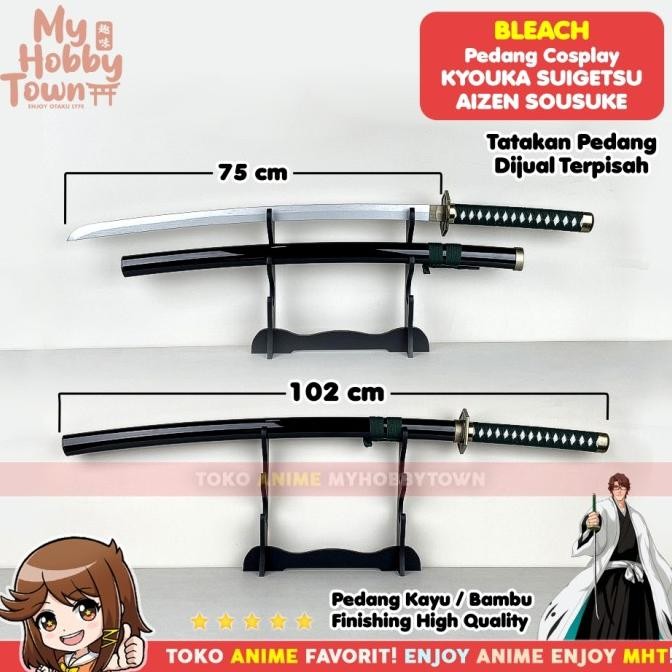Replika Pedang Cosplay Anime Bleach Aizen Sousuke Kyouka Suigetsu Kayu Co
