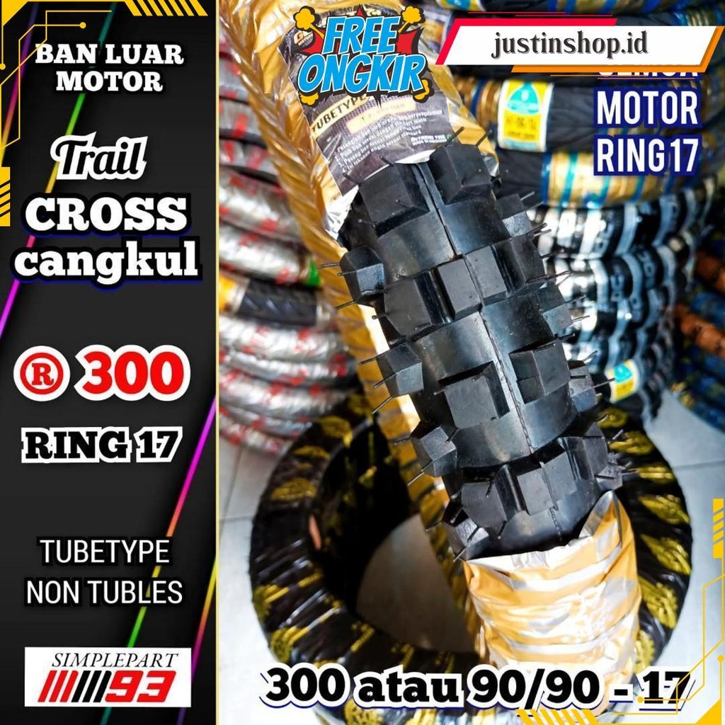 Promo - Ban Luar Motor Trail Cross Cros Cangkul [ 250 , 275 , 300 Atau 70/90 , 80/90 , 90/90 ] Bebek
