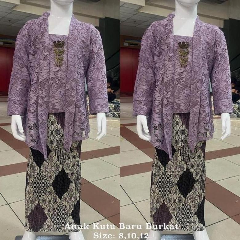 Setelan Kebaya Kutu Baru Anak Sd Umur 3-11 Tahun/Kebaya Pesta Anak/Kebaya Wisuda/Kebaya