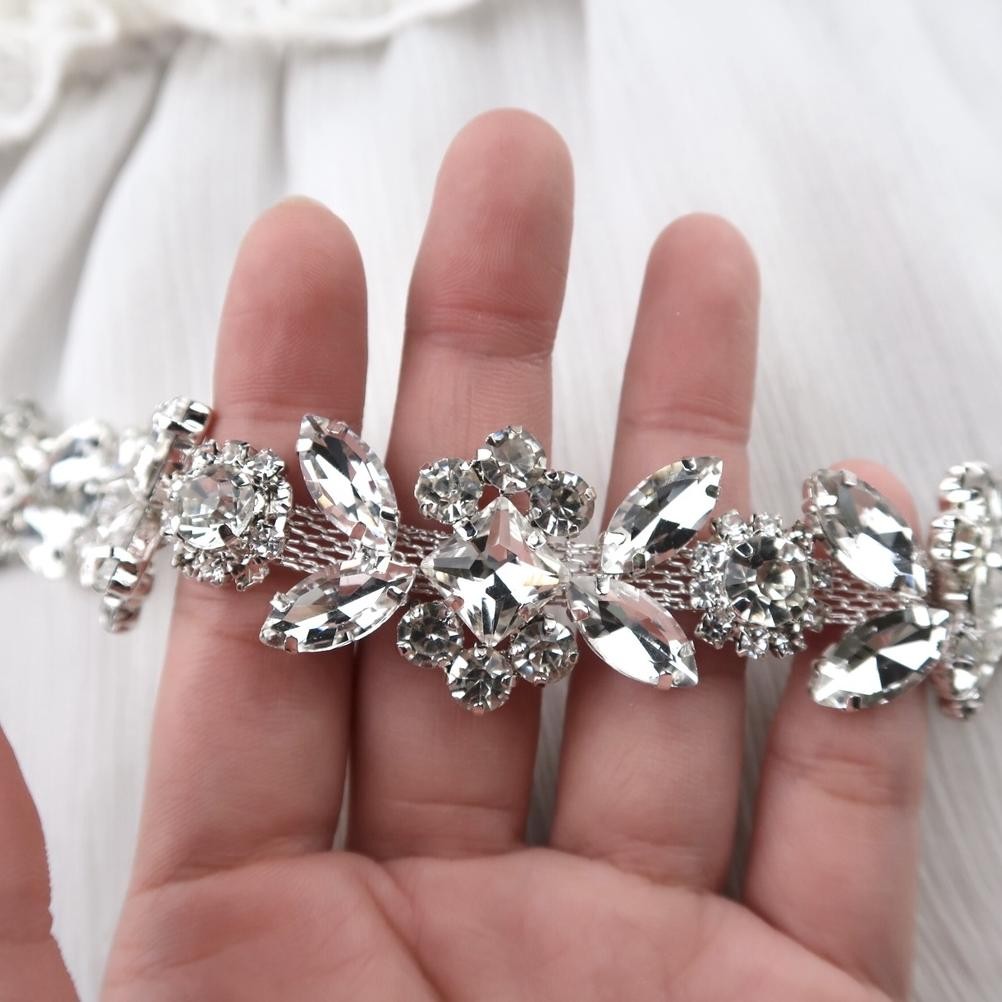 gfd-12 Payet Rangkai Kristal Swarovski Cantik Import Besar Jahit Tempel Aplikasi Bridal | Fancy Rhin