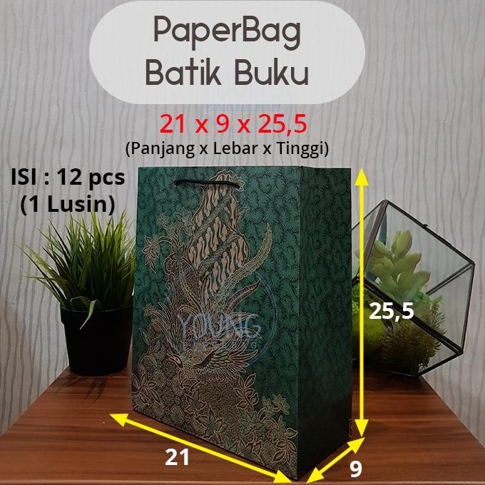 

ad-77 Paper Bag / Tas Kertas Batik Buku Motif Burung Uk.21x9x25,5 (1 lusin (12pcs)) Murah