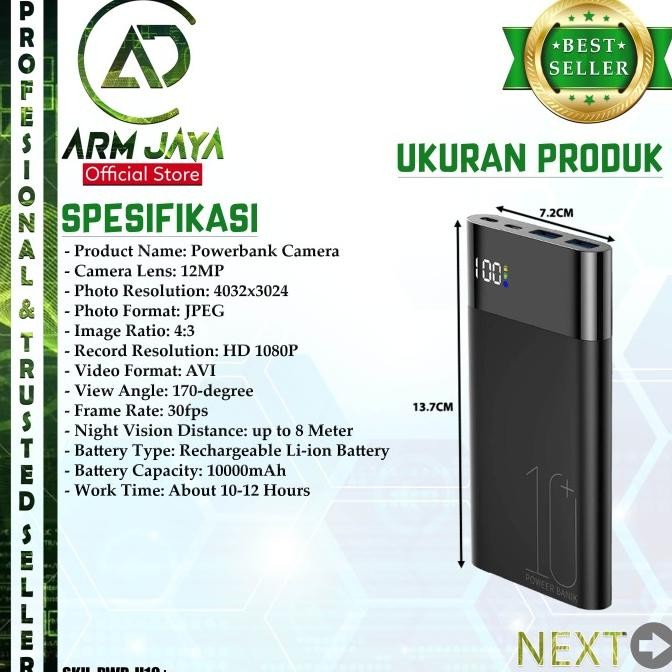 Spy IP Camera Power Bank H8 Wifi Hidden Cam Kamera Pengintai CCTV Mini ENC