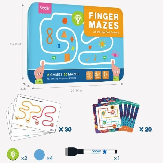 $+$+$+$+] saalin finger maze left right brain exercises mainan edukasi anak