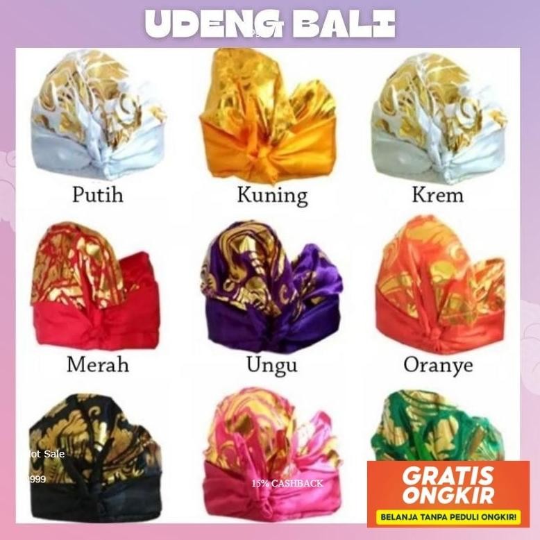 Udeng Bali Kotak- Kotak Poleng/Ikat Kepala Bali/Udeng Setehah Jadi/Udeng Jadi Bali Siap Kirim Origin
