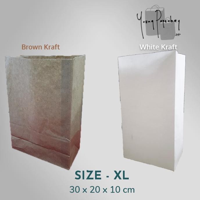 

MMA-1318 Paper Bag / Kantong Kertas Kraft SOS Polos Size XL 12 Termurah