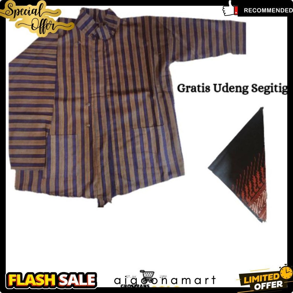 Baju Lurik Jawa Pria-Baju Adat Laki Laki Modern Diskon