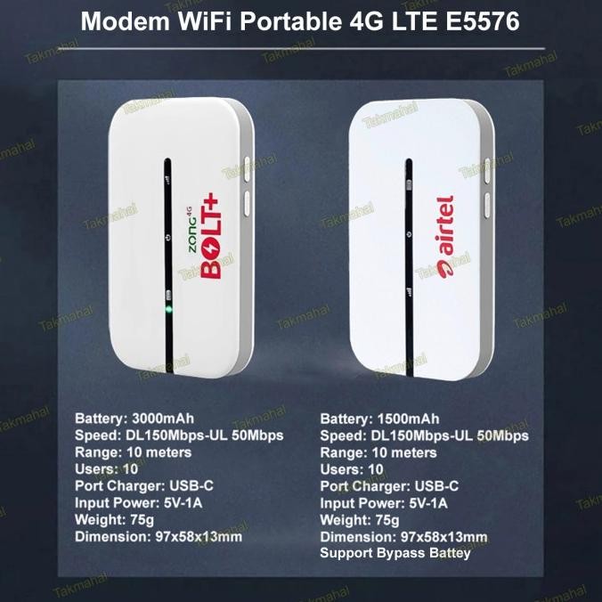 Modem Wifi Portable E5576 Bolt+ Mifi 4G Lte Support All Operator - Logo Bolt+ Co