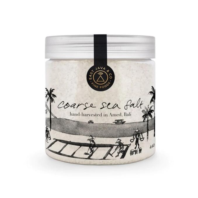 

east java & co coarse sea salt 400gr | garam kasar murah
