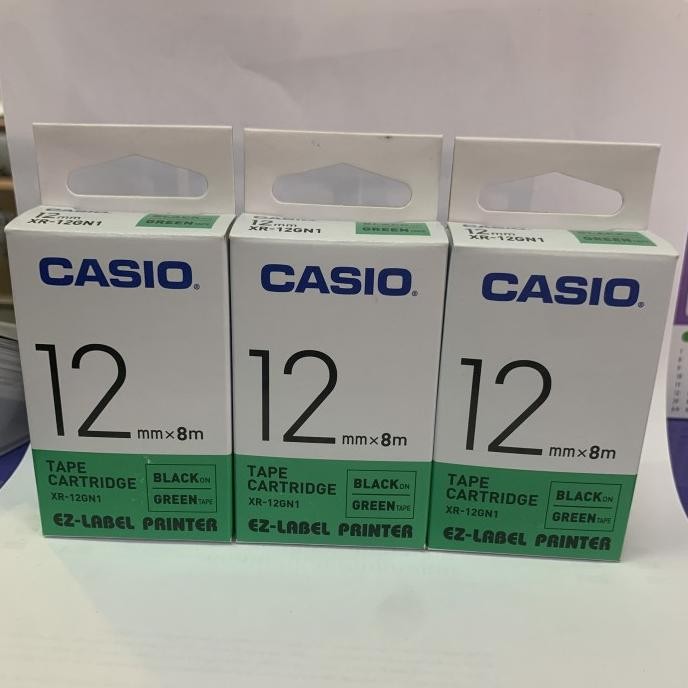 

Ez-Label Printer Casio 12Mm Black Ink Green Xr-12Bu1 Co