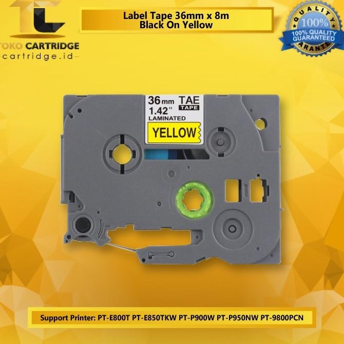 

Label Tape Black On Yellow 36Mm Tze-661 Casette Laminated Compatible Co