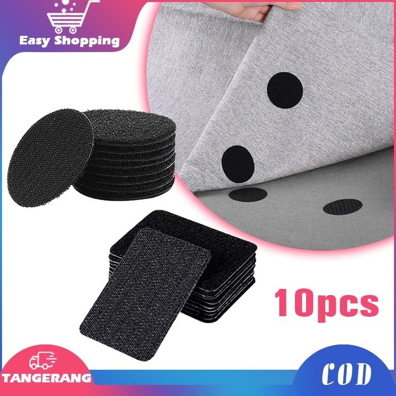 fg-7 10pcs Velcro Perekat Tape 6cm Velcro Double Tape Dua Sisi Velcro Magic Tape Velcro Tape Bulat S