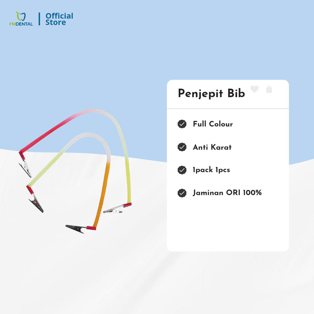 Penjepit Dental Bib Clip Polibib Holder Tali Polybib Celemek Slaber Dokter Gigi Warna 1pack 1pcs