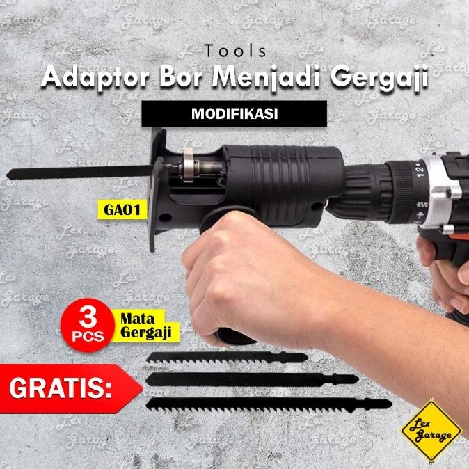 Adaptor Adapter Bor Listrik / Cordless Jadi Ke Gergaji Mesin Jigsaw murah