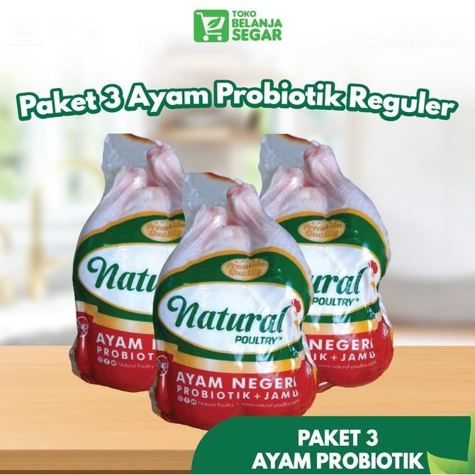 

(Good) Paket 3 Ayam Probiotic Reguler (800-900 gram) - Natural Poultry