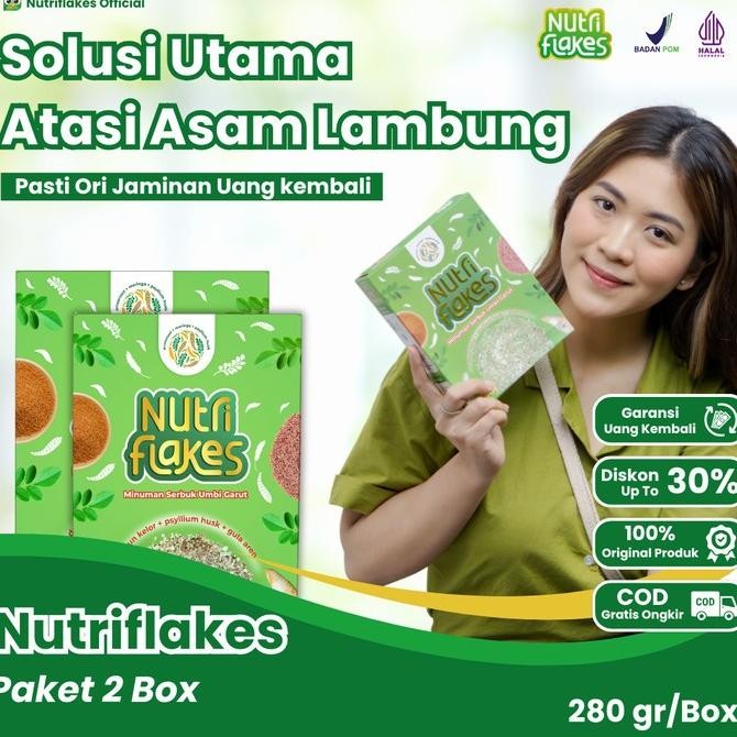 

(Good) NUTRIFLAKES Sereal Umbi Garut Solusi Asam Lambung 2 Box