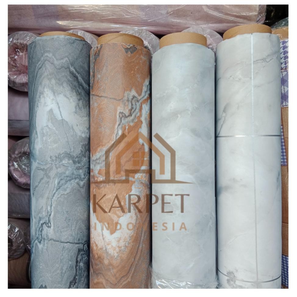 Aet Vinyl Lantai Motif Marmer 15 Meter Cuci Gudang