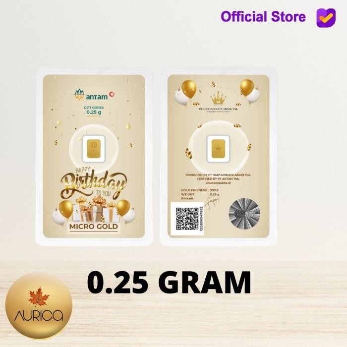 Logam Mulia Micro Gold Antam Hartadinata 0.25Gram Gold Series Original Dan Terpercaya