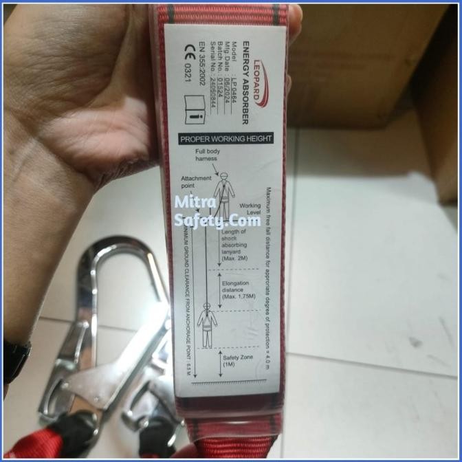 

Lanyard Ganda Elastis + Absorber Leopard Lp 0464 Original / Double Lanyard Absorber Leopard New Stok