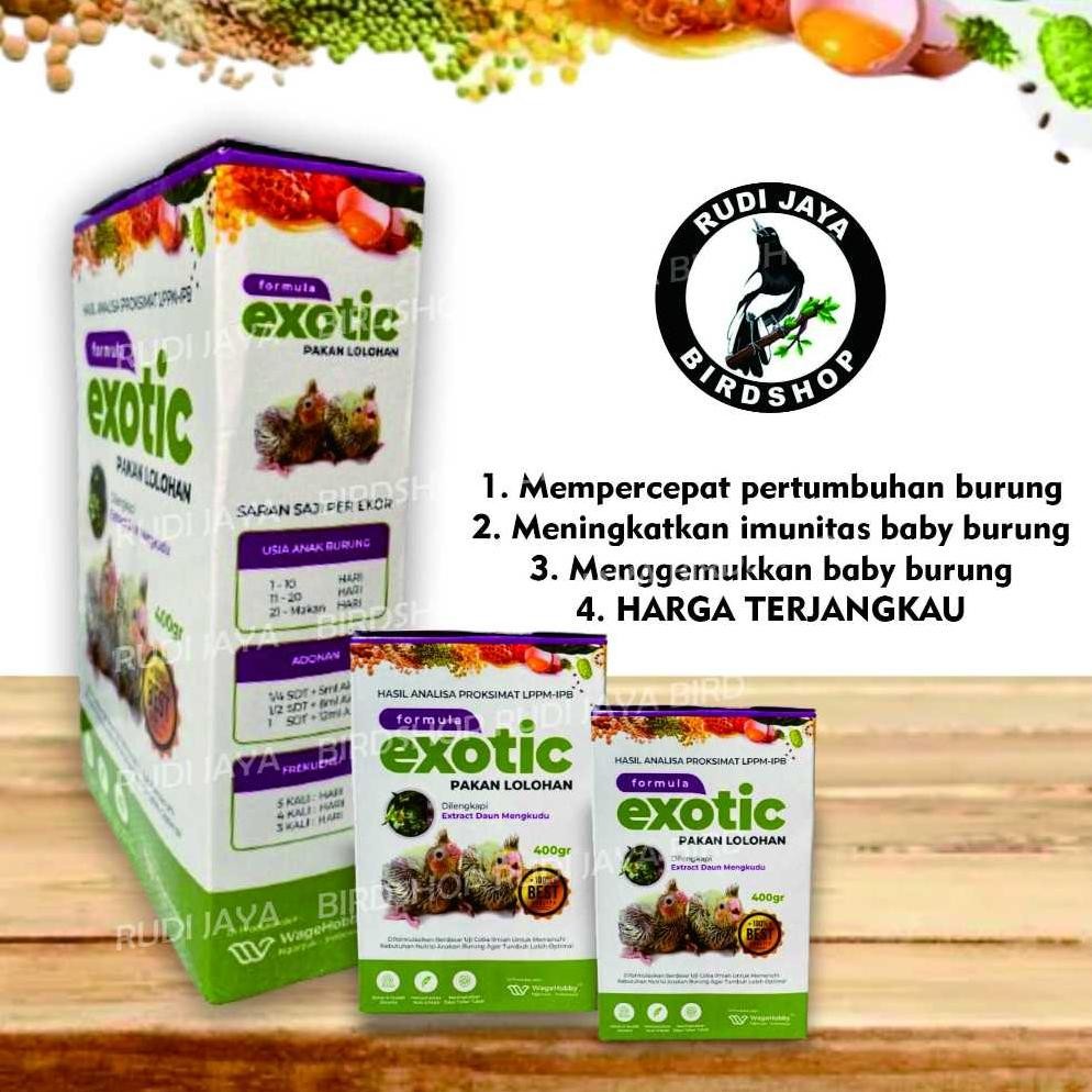 By05 FORMULA EXOTIC 1 KOTAK 400GRAM BUBUR PAKAN MAKANAN LOLOH LOLOHAN ANAKAN PIYIK BURUNG SPET SPED 