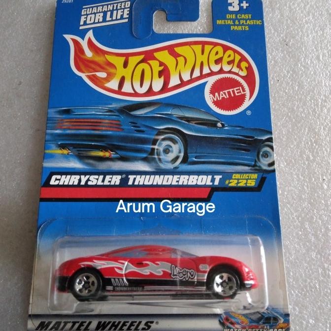 Hot Wheels Chrysler Thunderbolt. Blue US Card Tahun 1999. Watch Petty Race. Warna Merah Tampo Lucero