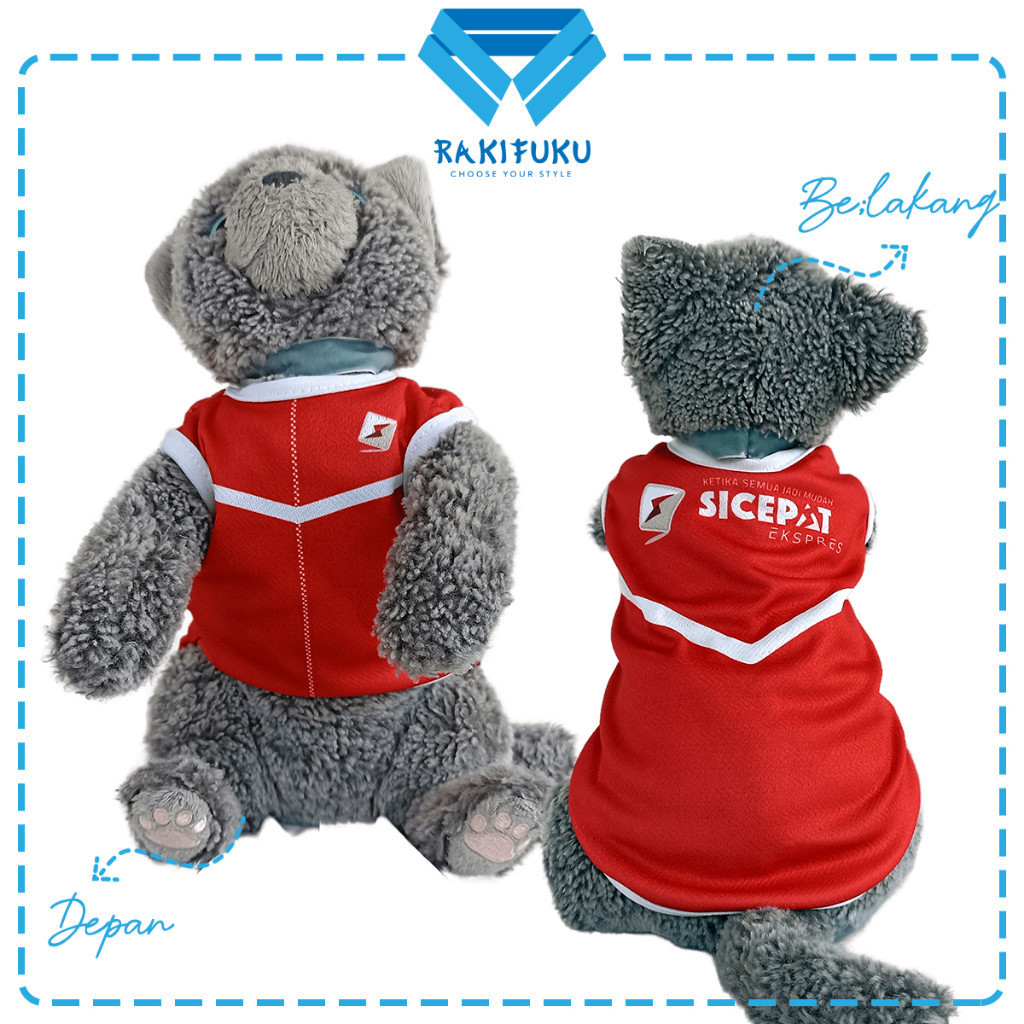 Baju Kucing Anjing Lucu Murah Seragam SiCepat Ekspedisi Cowo Cewe Jantan Betina Hewan Kecil