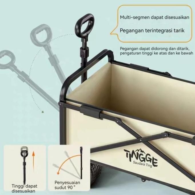 Furnibest Troli Barang Troli Lipat Camping Troli Keranjang Portable