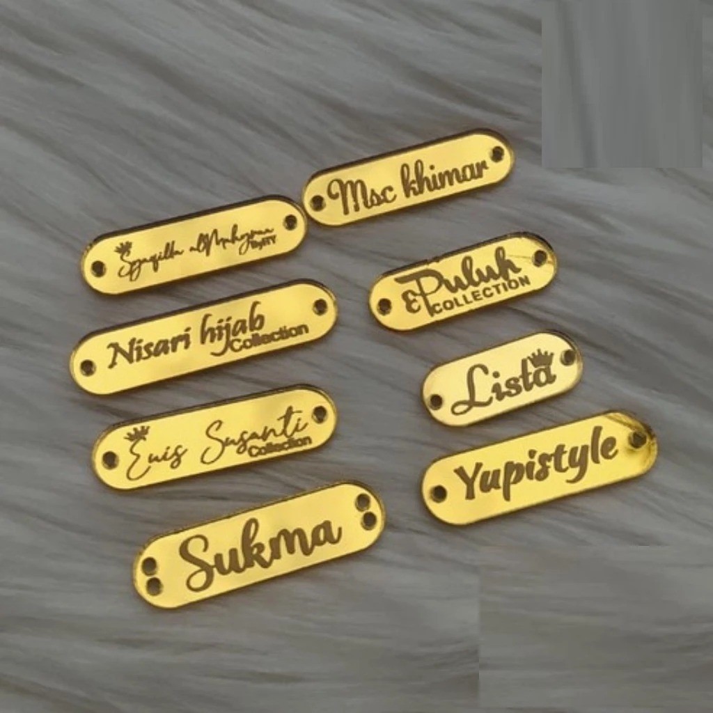 Label Hijab Akrilik GOLD | Label Baju | Merk | Logo | Brand | Logo Jilbab | Kerudung Gamis Baju dll