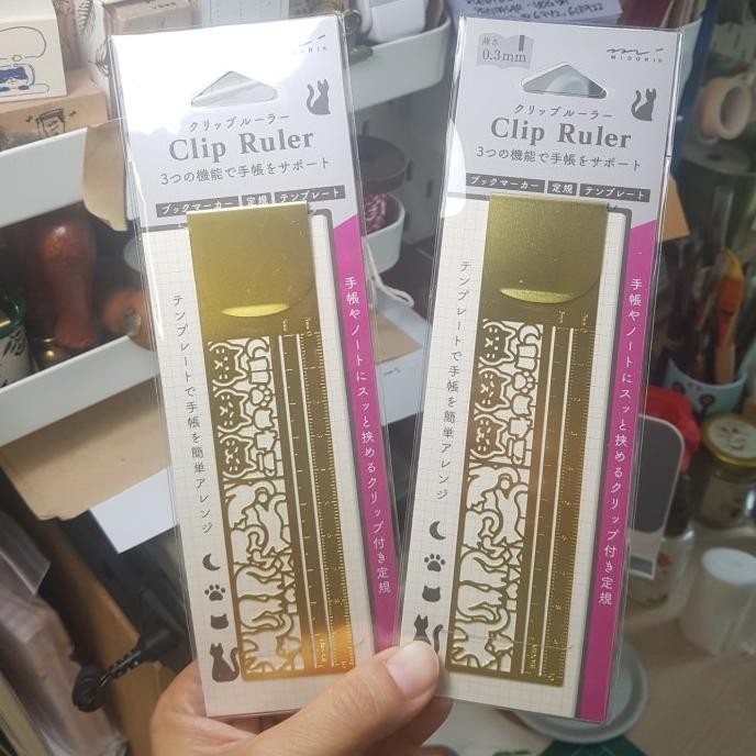 

Midori Penggaris Stencil / Ruler Clip, Pembatas Utk Journaling, Diary