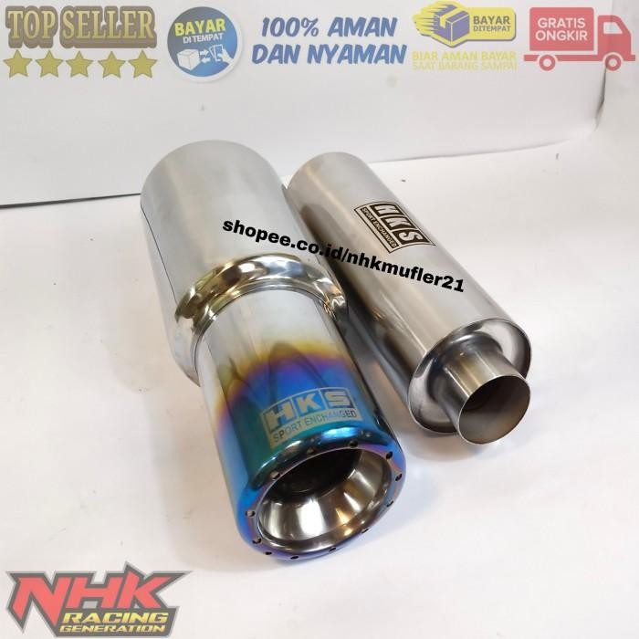 Knalpot Mobil Hks + Resonator Hks Suara Ngebas Bulat Bisa Semua Mobil Original Dan Terpercaya