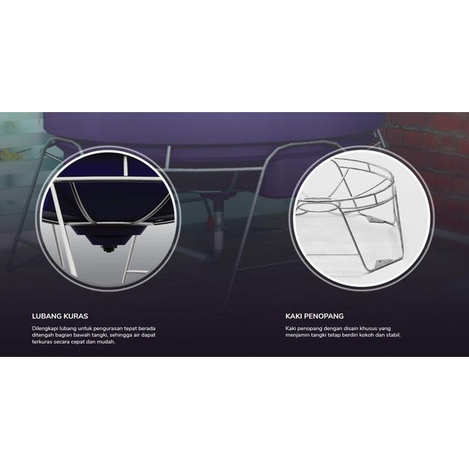 Terjangkau Tangki / Toren Air Kaki 650 Liter Lucky Gold Anti Bakteri 500 Liter