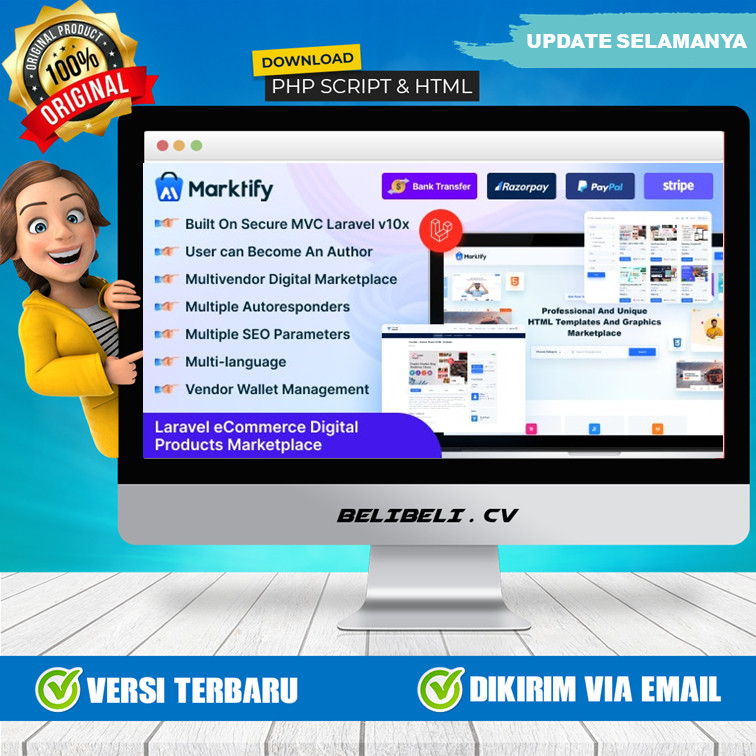 Source Code Laravel Marktify - Website Laravel eCommerce Digital Product Multivendor Marketplace Sou