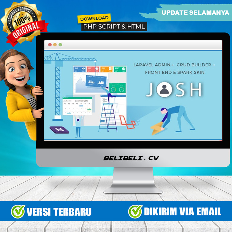 Josh - Laravel Admin Template + Front End and CRUD - PHP script HTML template