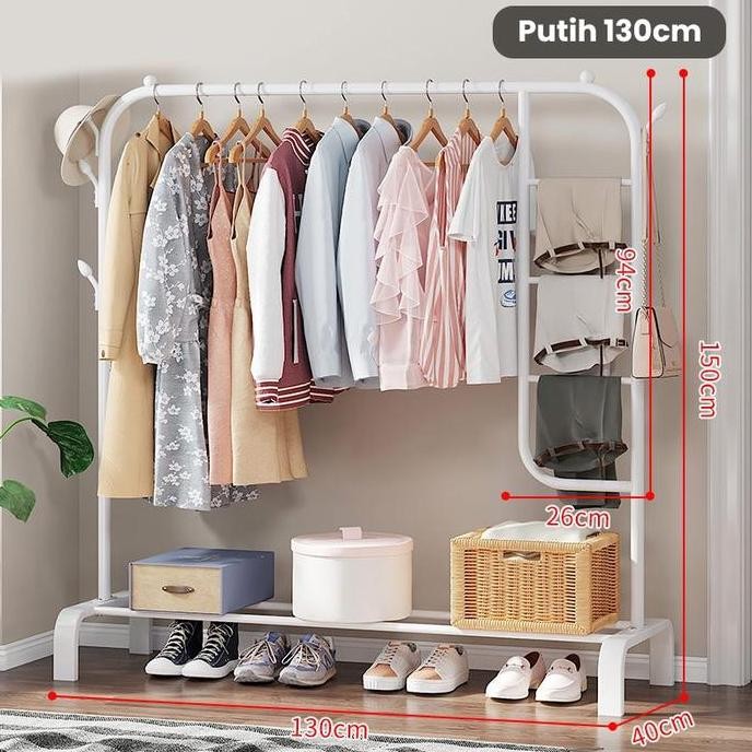 Promo Starlight Rak Gantungan Baju Celana Stand Hanger Rak Gawang Serbaguna Dengan Roda Gantungan Ba