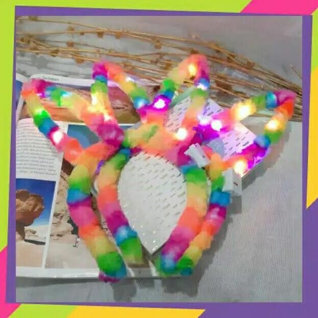 tu-67 Bando Kelinci - Bando Rainbow Biasa / Bando Anak / Bando Rainbow LED Termurah