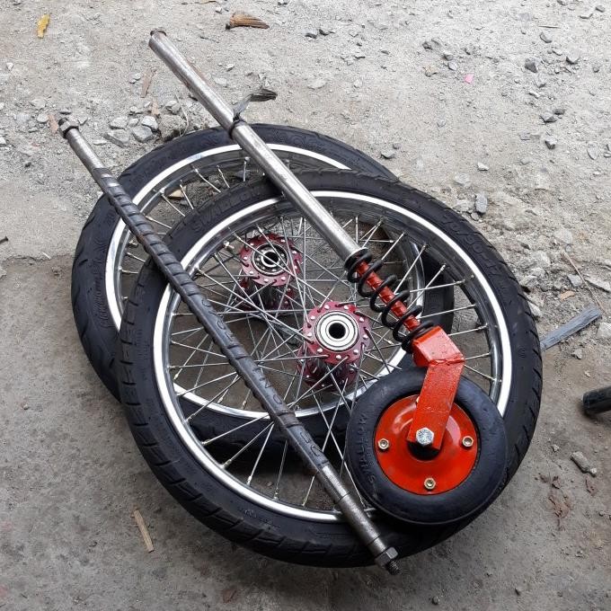 RODA GEROBAK Ruji Motor 17inch & Roda Gletrek Roda Kastor Ban Gerobak